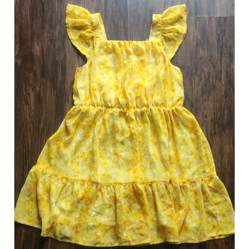 Charlotte By Cato Girl's Yellow Floral Sundress Size Small 8